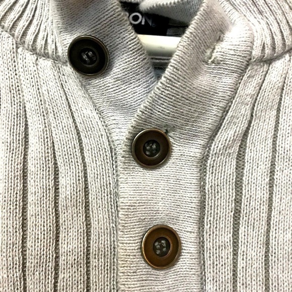 Carbon Mens Ribbed Comfy Fall Sweater White Size Medium - Picture 2 of 4